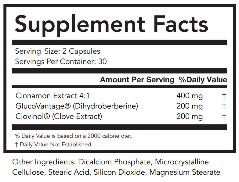 Glucobalance Pro Supplement Facts