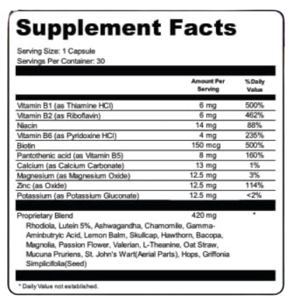 Gluco Shield Pro supplement facts